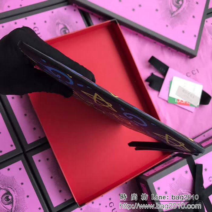 GUCCI古馳 歐洲正品原單 GG圖案 星形印花 真皮手拿包 445597 星形全皮 WTG1558
